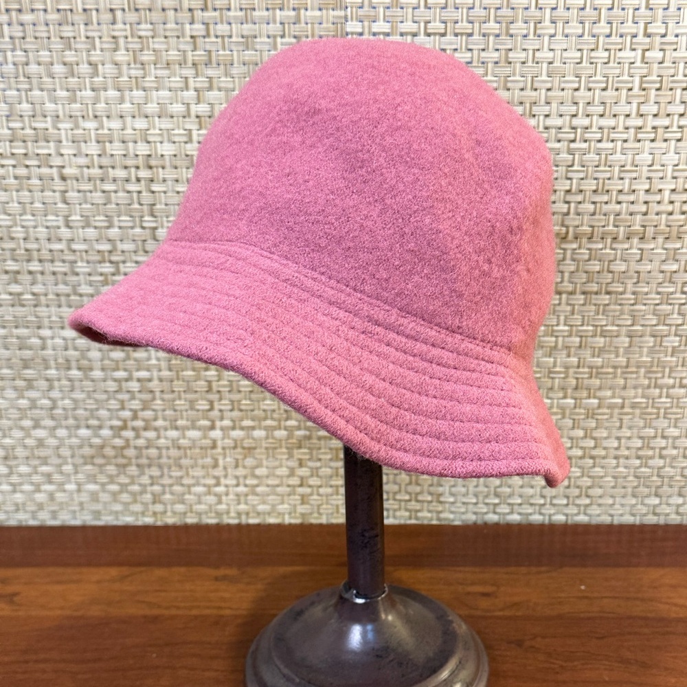 🌟2xHP🌟VTG 1960s Mauve 100% Wool Bucket Hat Hong Kong